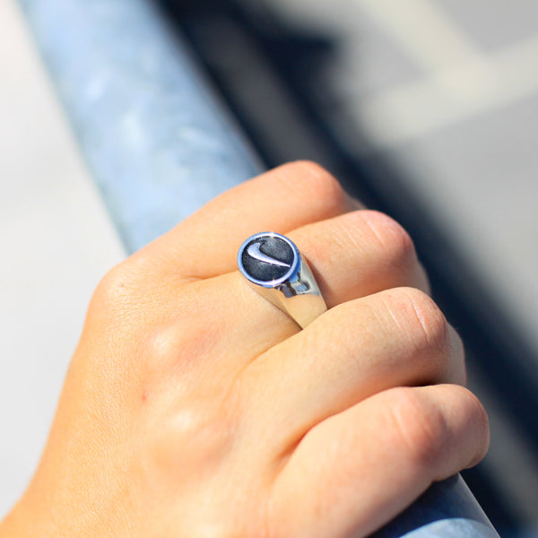 Nike Style Silver Swoosh Signet Ring